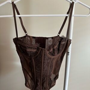Urban Outfitters Chocolate Lace Bustier